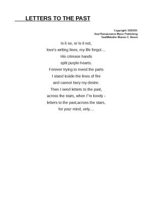 Marion C. Benz - Letters to the past